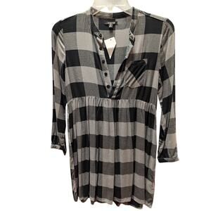 Joe's buffalo plaid Size Girls Medium 8-10 Tunic Dress 1/2 button up NEW casual
